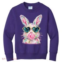 Cute Pop Art Bubblegum Easter Bunny Kids Sweatshirt thumb 0