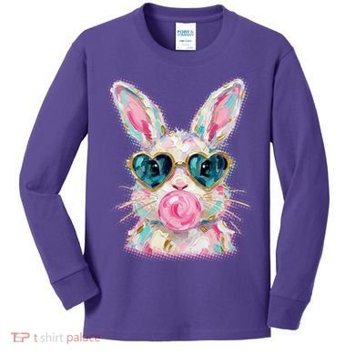 Cute Pop Art Bubblegum Easter Bunny Kids Long Sleeve Shirt