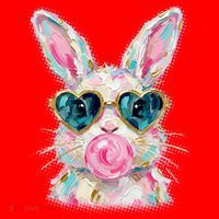 Cute Pop Art Bubblegum Easter Bunny Santa Hat thumb 1