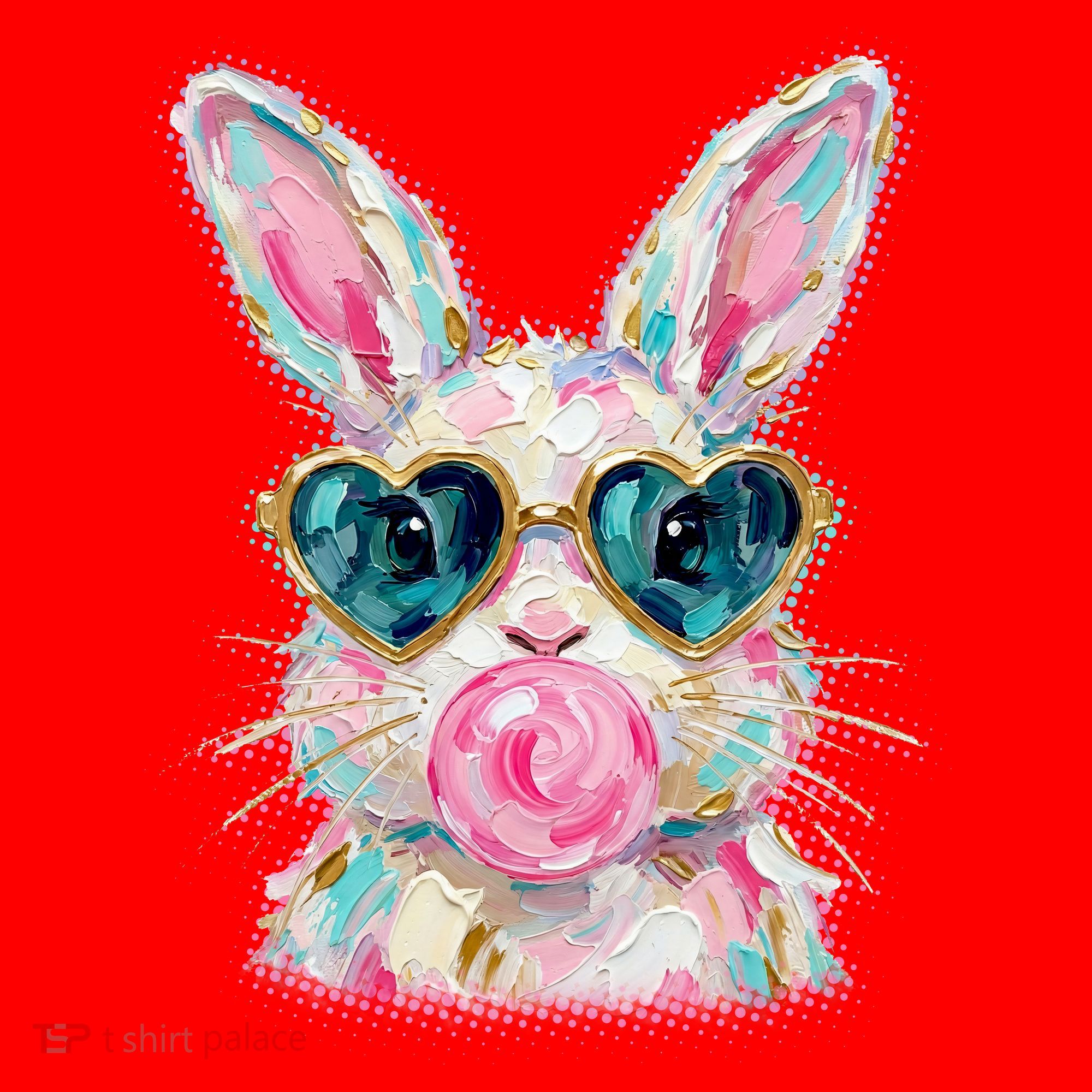 Cute Pop Art Bubblegum Easter Bunny Santa Hat