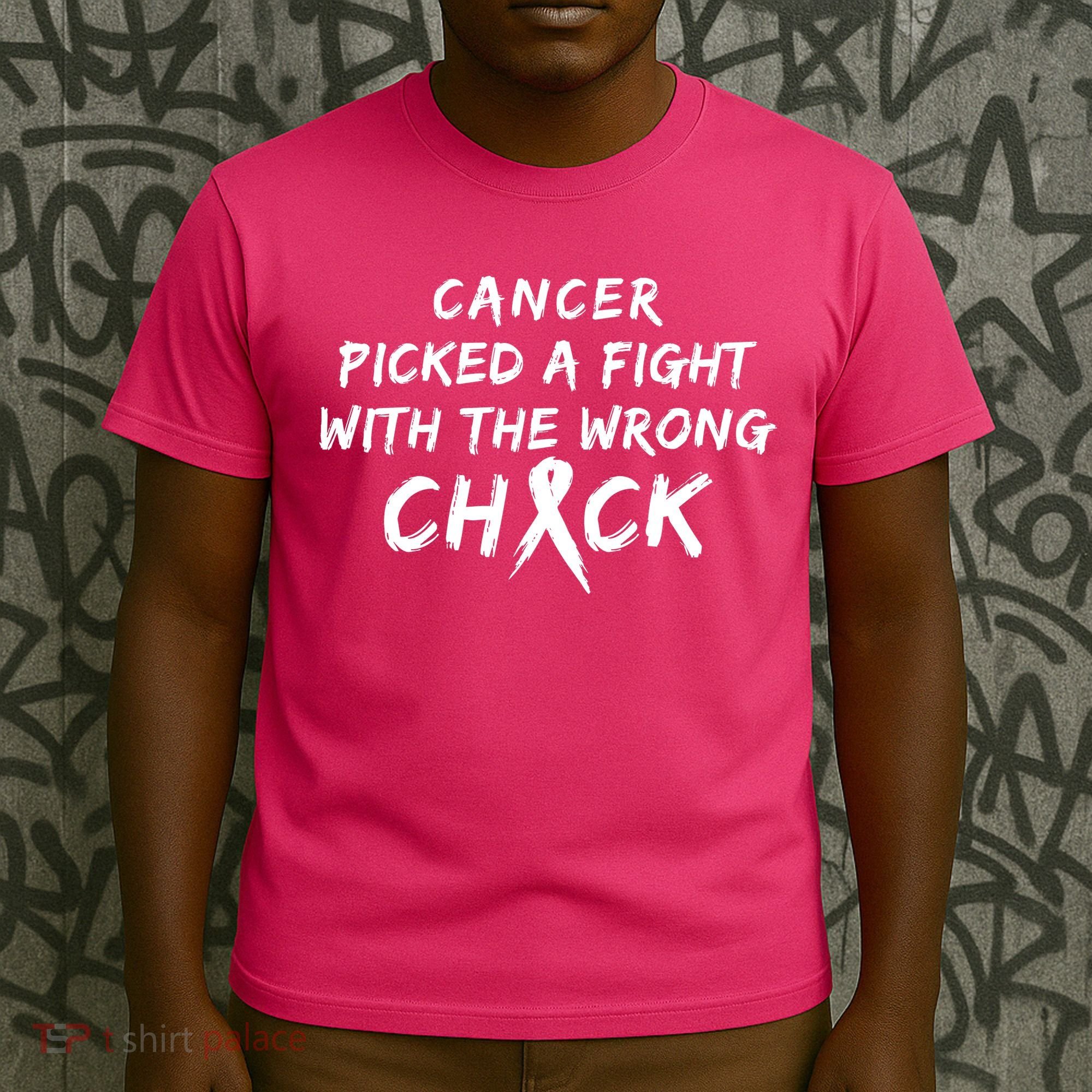 Cancer Picked A Fight With The Wrong Chick Breast Cancer Warrior Awareness Pink T-Shirt