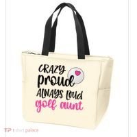 Crazy Proud Always Loud Golf Aunt Of A Golfer Gift Tote Bag thumb 3