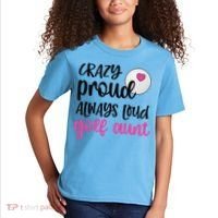 Crazy Proud Always Loud Golf Aunt Of A Golfer Gift Kids T-Shirt thumb 2
