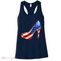Cute Patriotic American Usa Flag Heels Shoes Women's Tank Top thumb 0