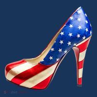 Cute Patriotic American Usa Flag Heels Shoes Women's Tank Top thumb 5