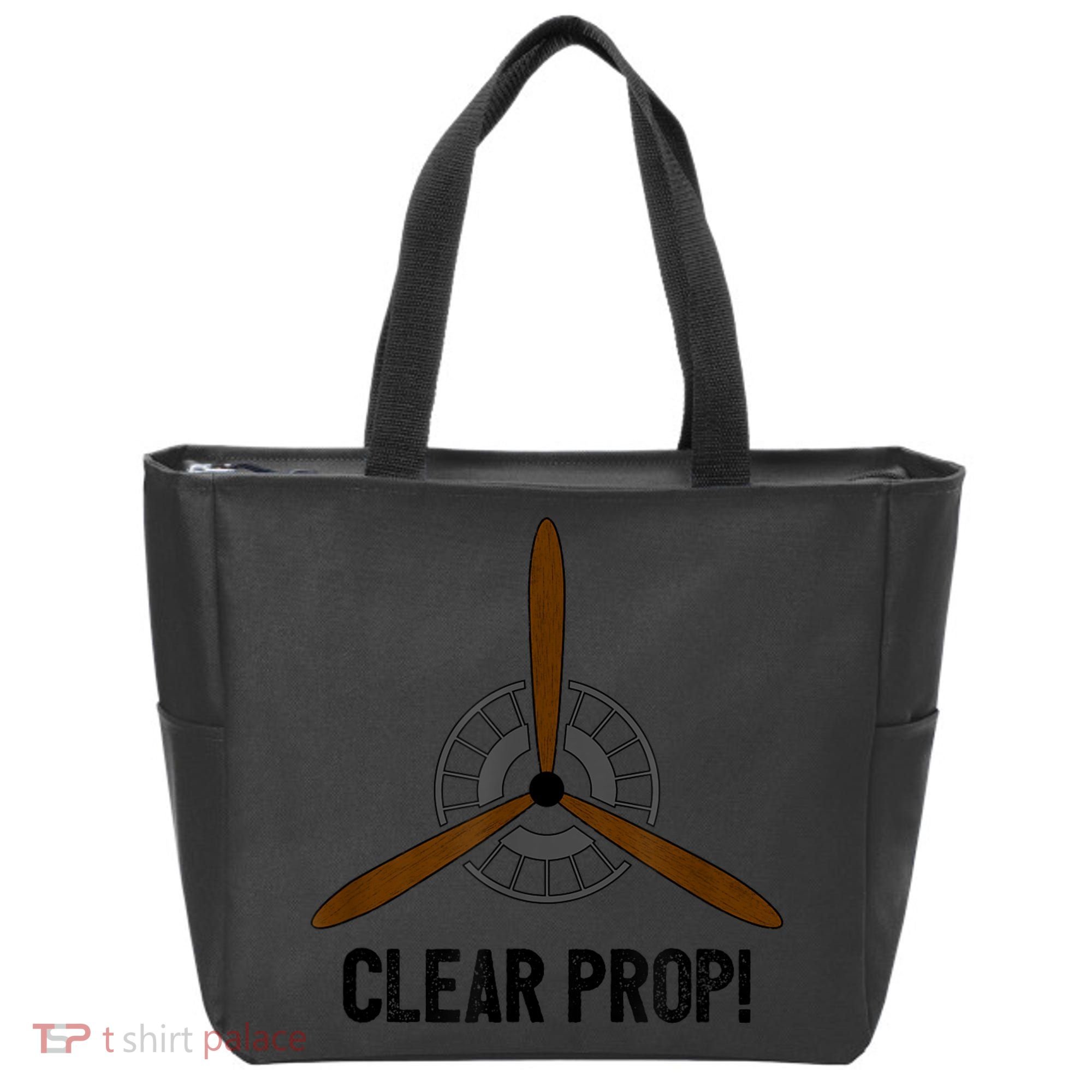 Clear Prop Aviation Airplane Pilot Propeller Tote Bag