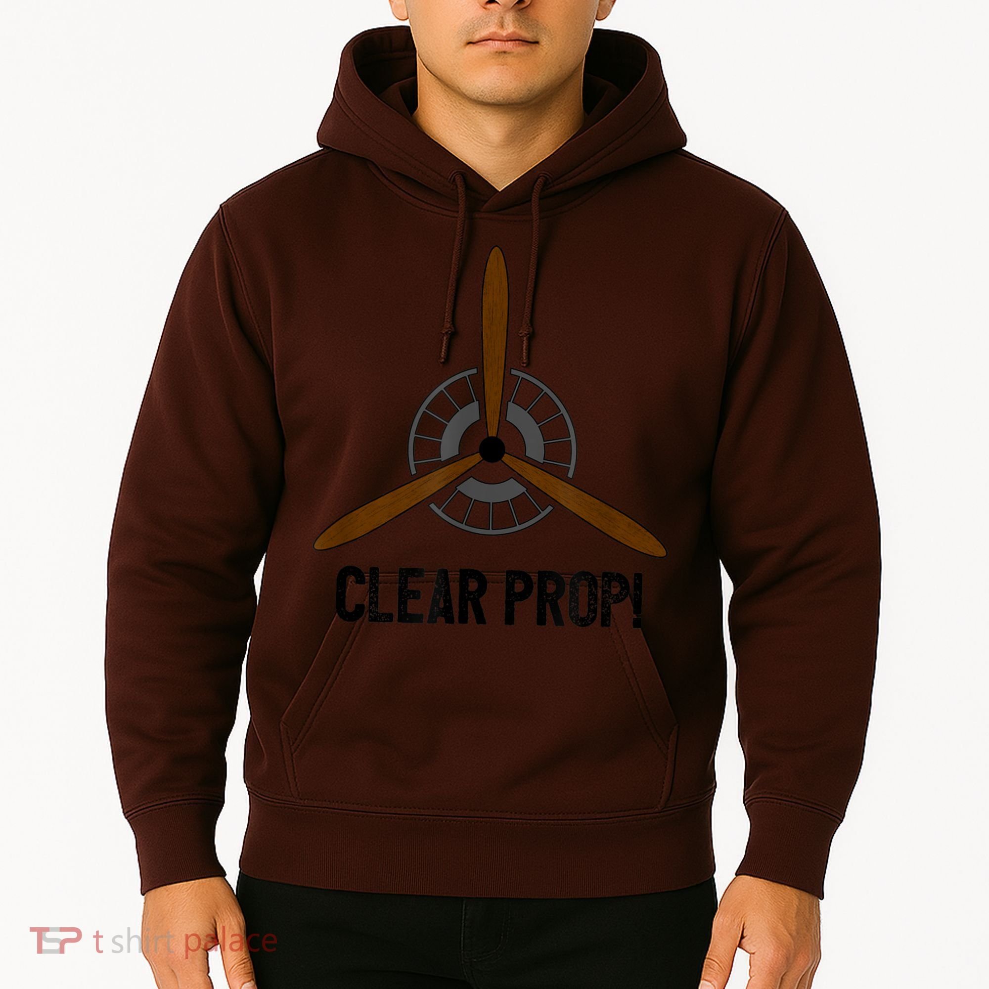 Clear Prop Aviation Airplane Pilot Propeller Hoodie