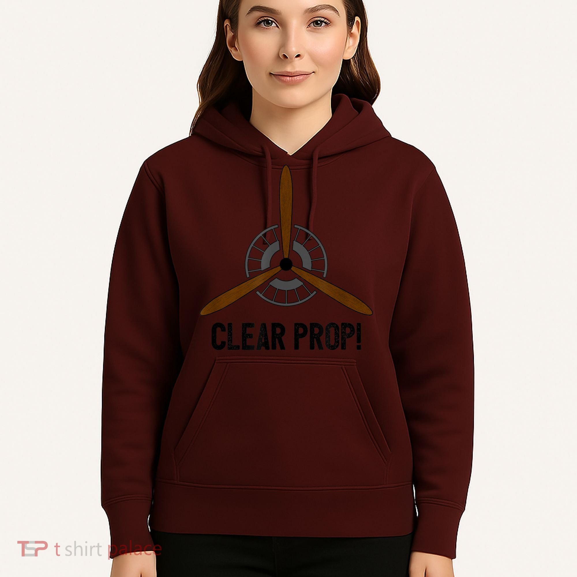 Clear Prop Aviation Airplane Pilot Propeller Hoodie