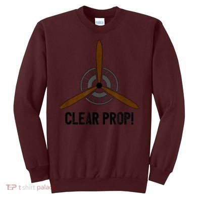 Clear Prop Aviation Airplane Pilot Propeller Sweatshirt