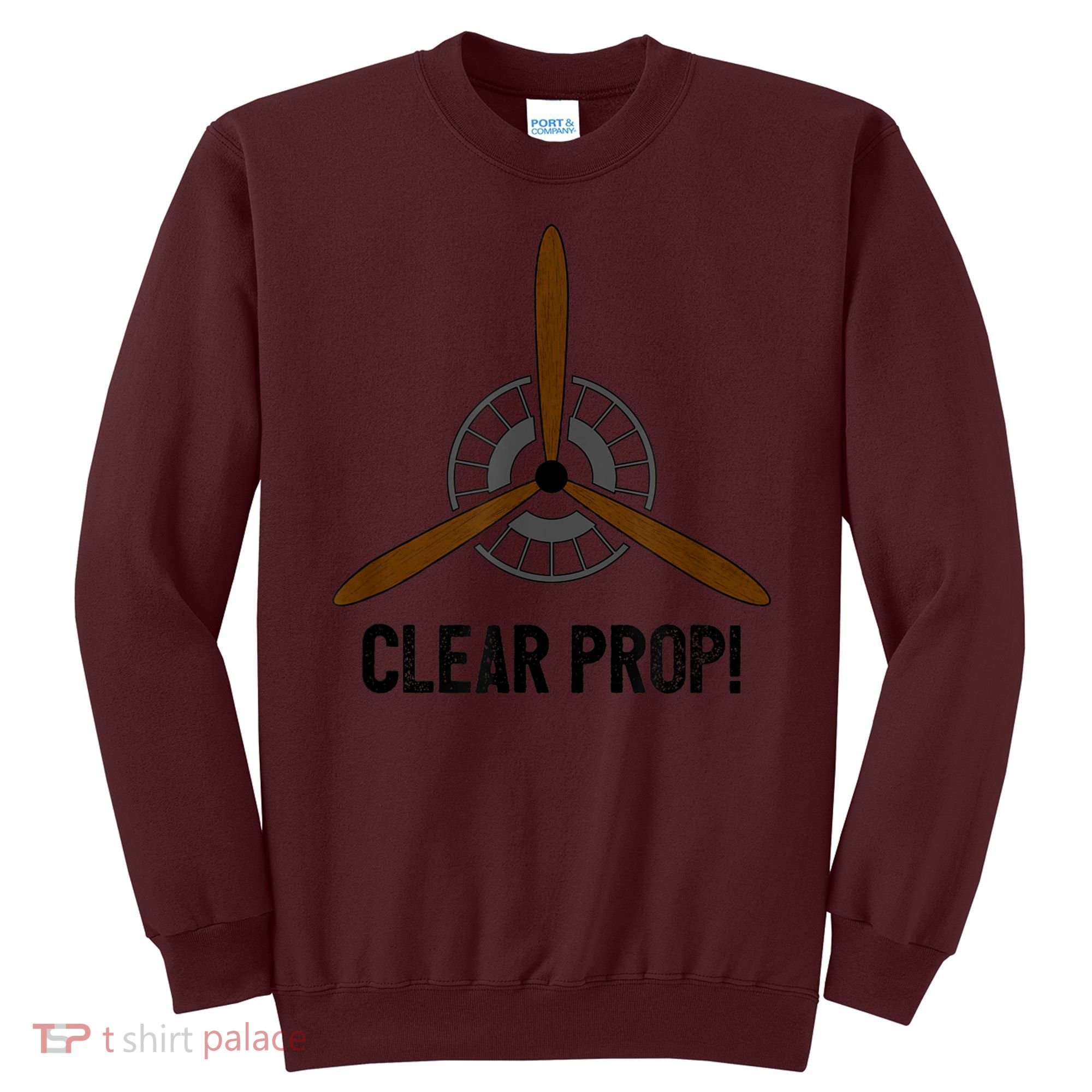 Clear Prop Aviation Airplane Pilot Propeller Sweatshirt