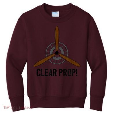 Clear Prop Aviation Airplane Pilot Propeller Kids Sweatshirt