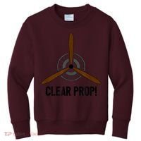 Clear Prop Aviation Airplane Pilot Propeller Kids Sweatshirt thumb 0