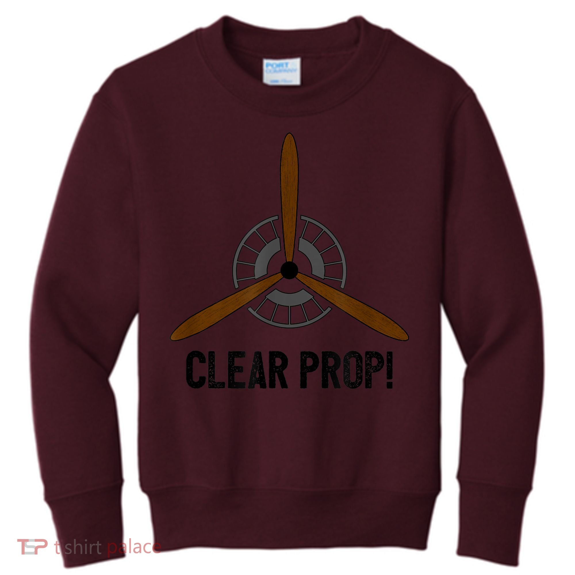Clear Prop Aviation Airplane Pilot Propeller Kids Sweatshirt