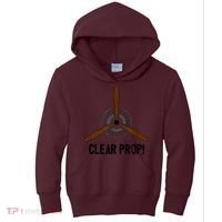 Clear Prop Aviation Airplane Pilot Propeller Kids Hoodie thumb 0