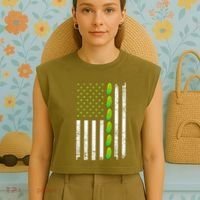Cool Pickle Art For Gag Dill Pickle Costume Garment-Dyed Women's Muscle Tee thumb 4