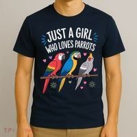 Cool Parrot Art For Women Girl Tropical Bird Parrot Lovers T-Shirt thumb 3