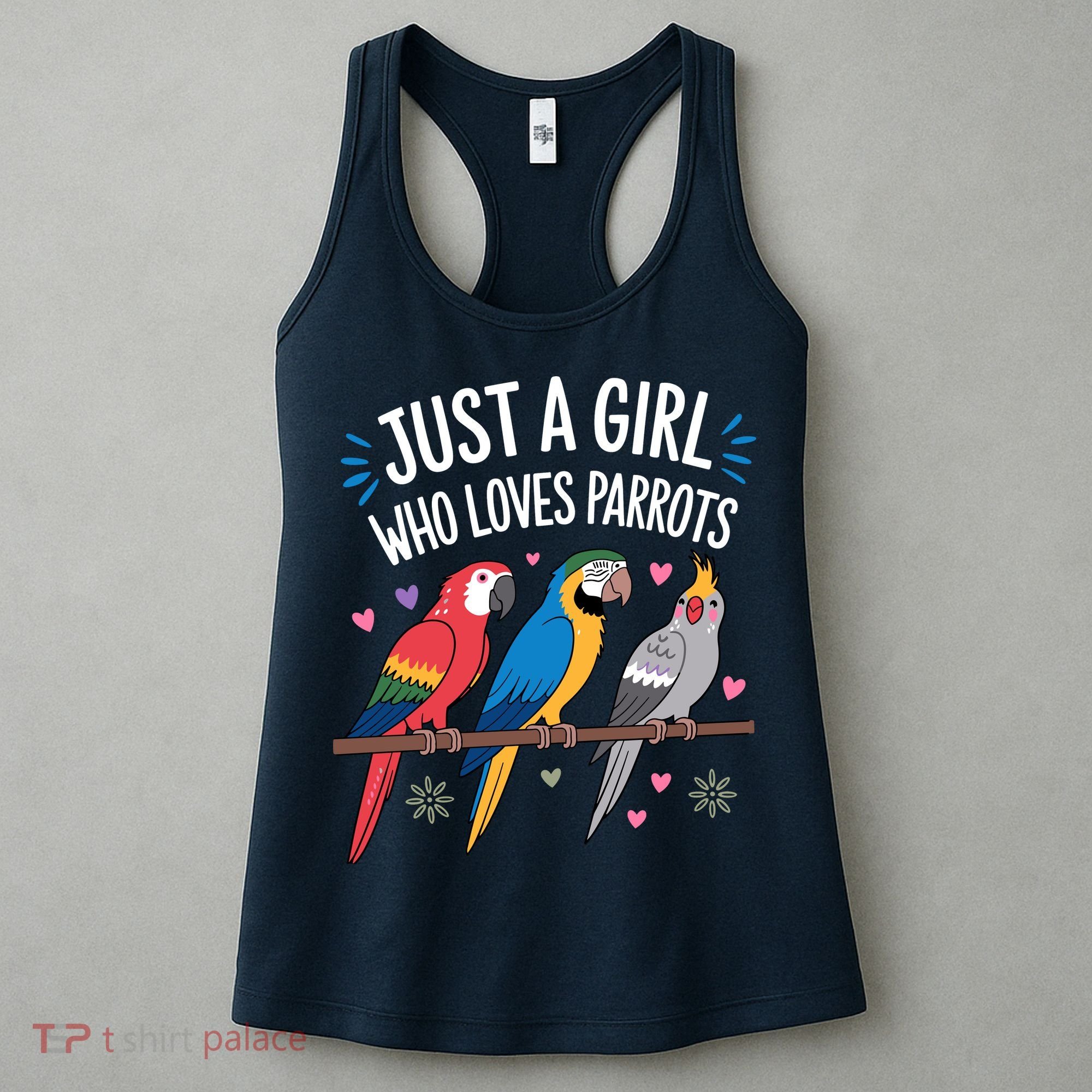 Cool Parrot Art For Women Girl Tropical Bird Parrot Lovers Women's Tank Top