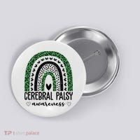 Cerebral Palsy Awareness Rainbow Button thumb 0