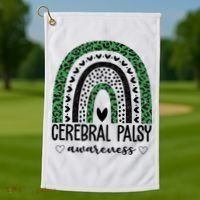 Cerebral Palsy Awareness Rainbow Golf Towel thumb 1