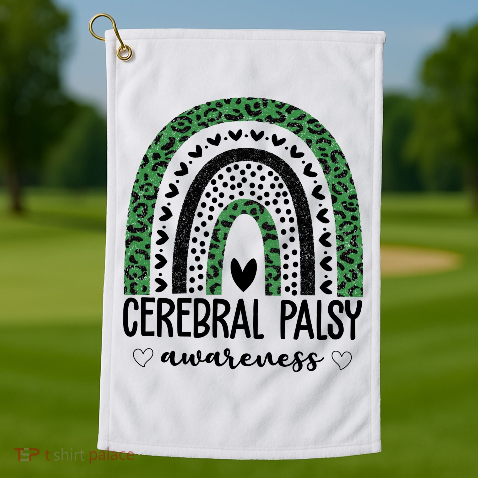 Cerebral Palsy Awareness Rainbow Golf Towel