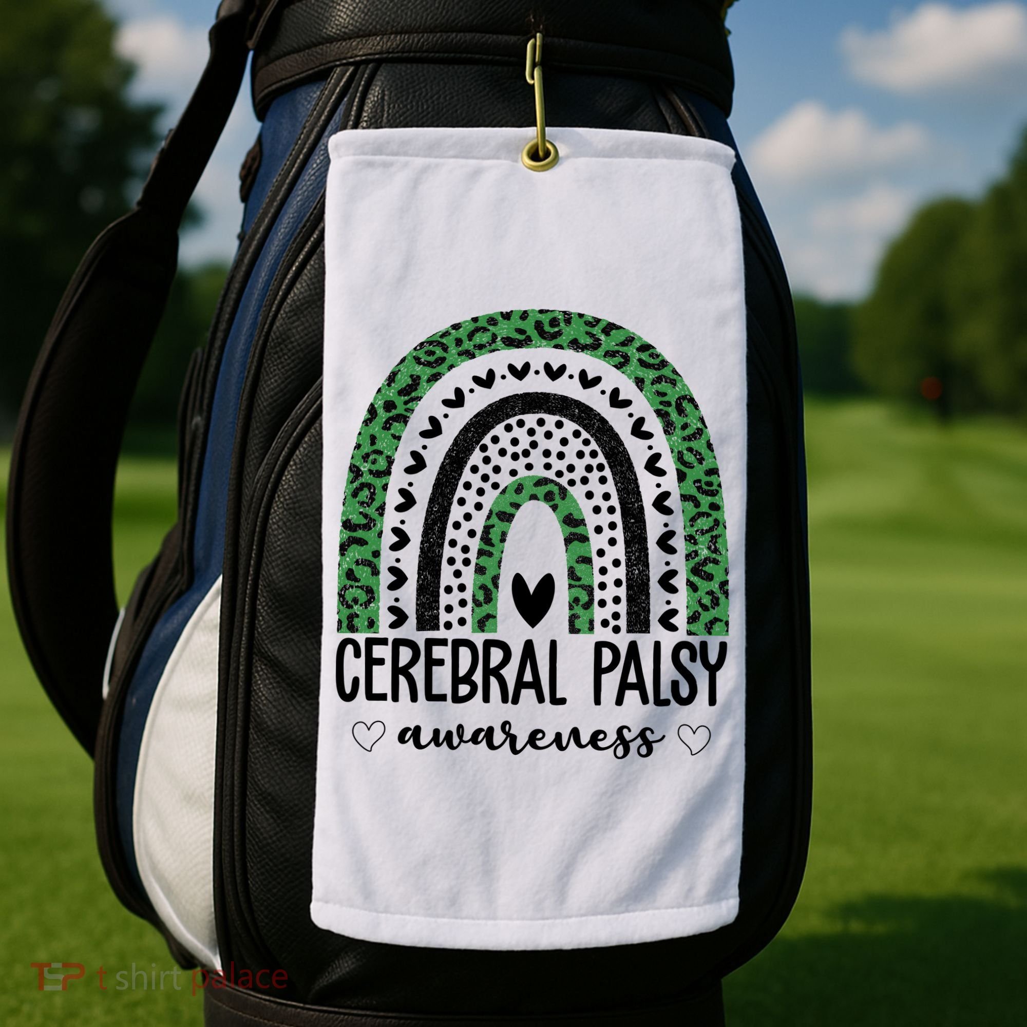 Cerebral Palsy Awareness Rainbow Golf Towel