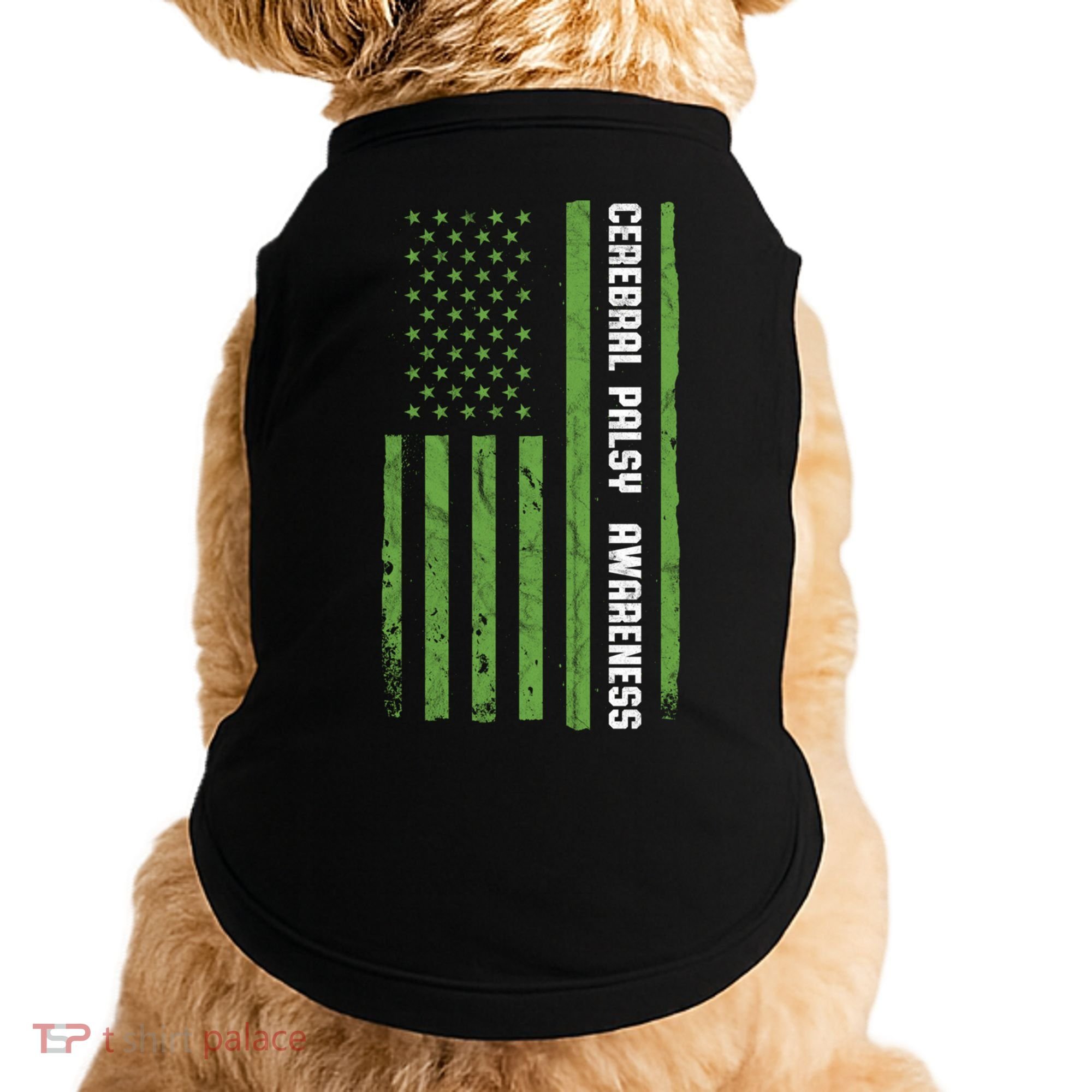 Cerebral Palsy Awareness Month American Flag Cp Gift Doggie Tank
