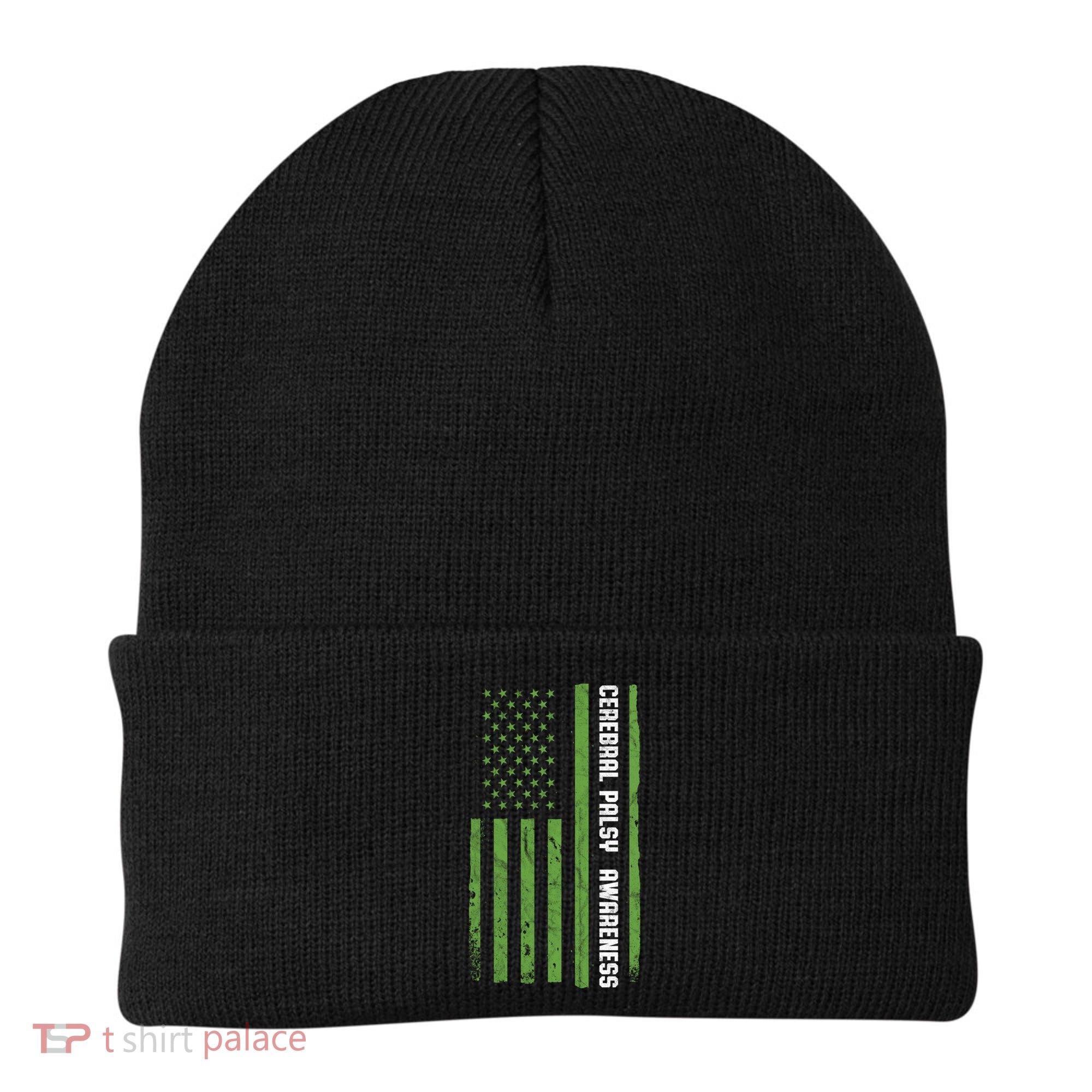 Cerebral Palsy Awareness Month American Flag Cp Gift Beanie