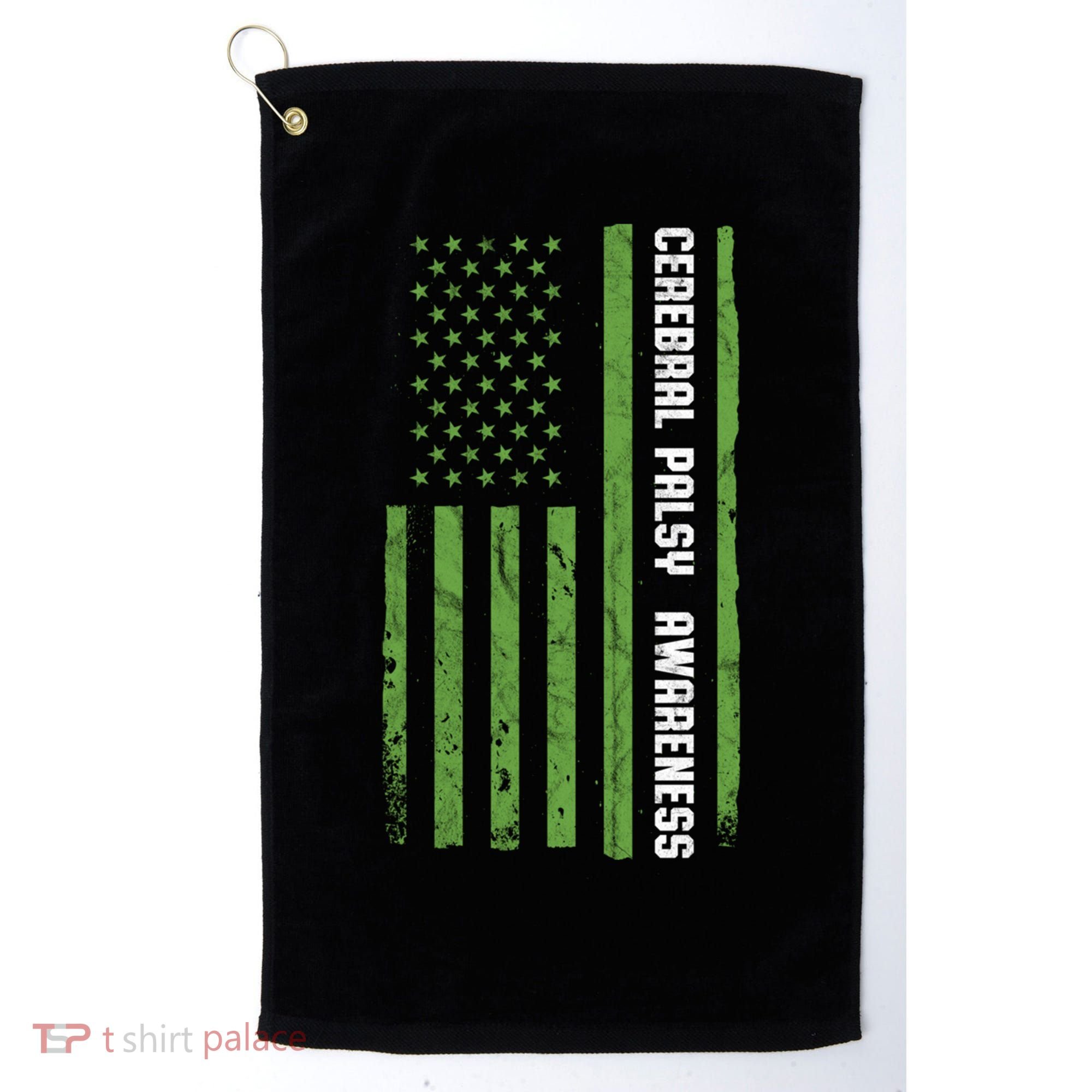 Cerebral Palsy Awareness Month American Flag Cp Gift Golf Towel