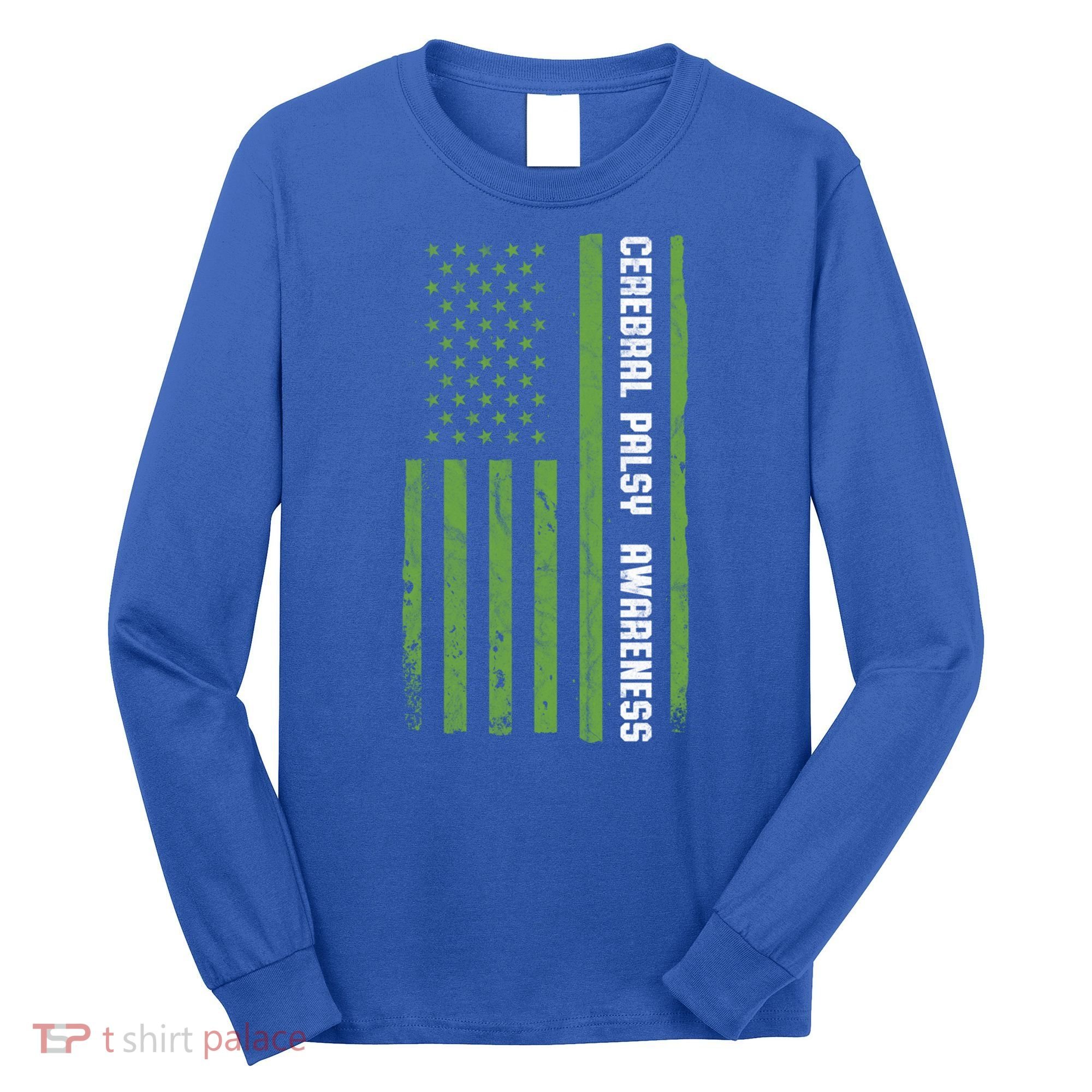 Cerebral Palsy Awareness Month American Flag Cp Gift Long Sleeve Shirt