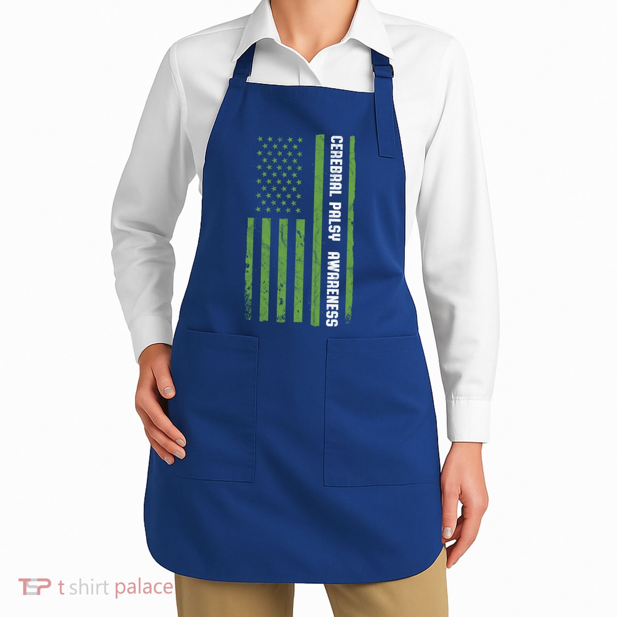 Cerebral Palsy Awareness Month American Flag Cp Gift Apron