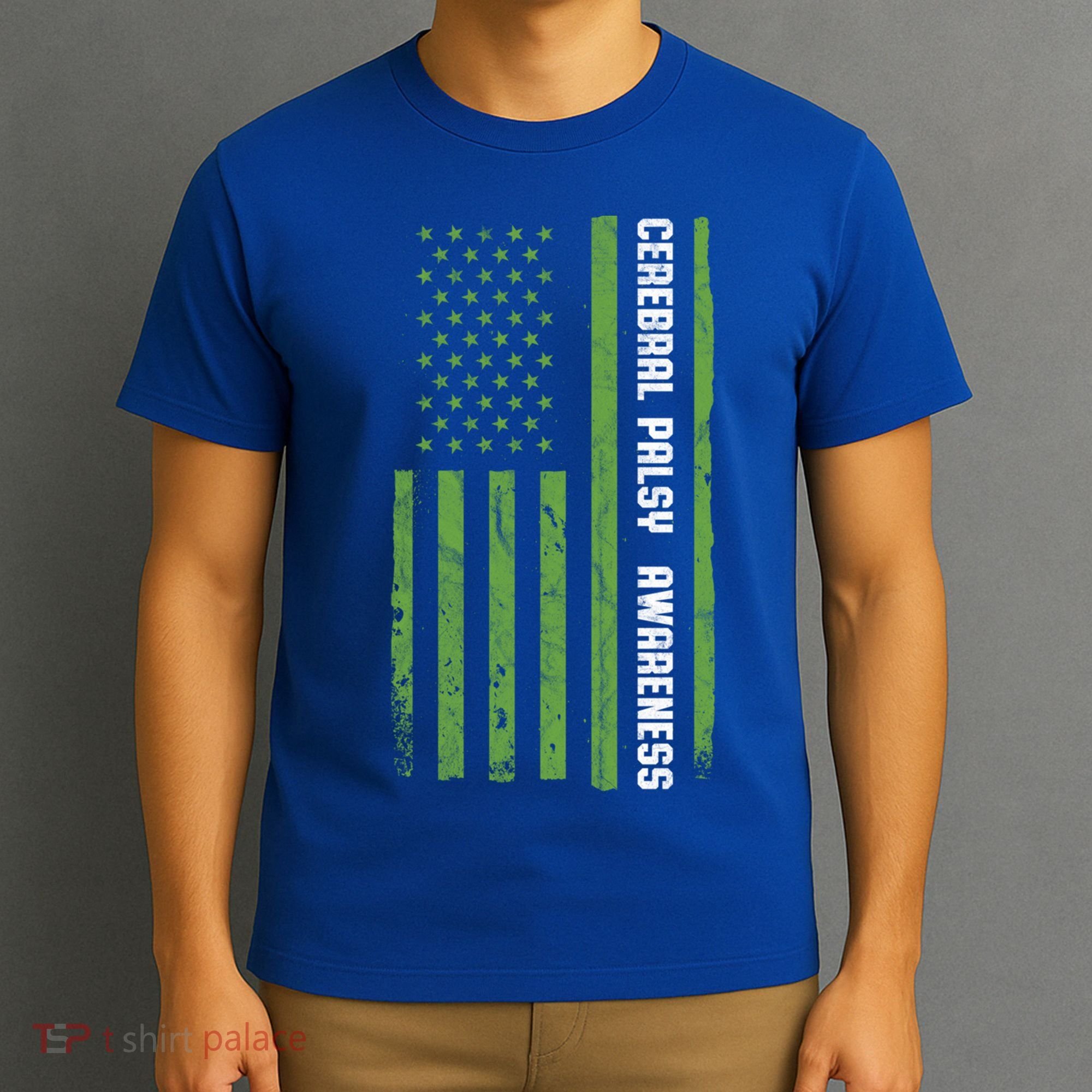 Cerebral Palsy Awareness Month American Flag Cp Gift T-Shirt