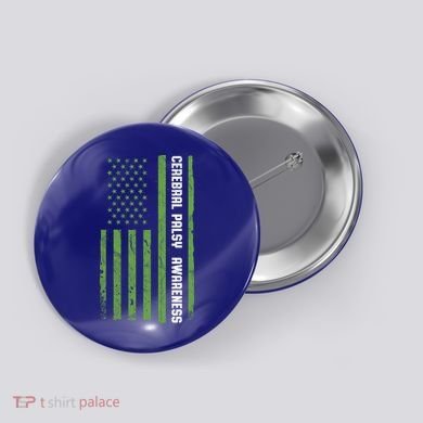 Cerebral Palsy Awareness Month American Flag Cp Gift Button