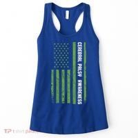 Cerebral Palsy Awareness Month American Flag Cp Gift Women's Tank Top thumb 0