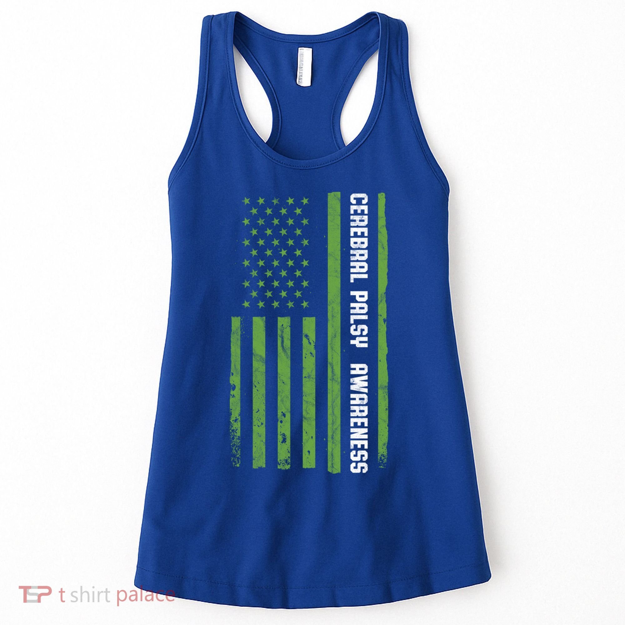 Cerebral Palsy Awareness Month American Flag Cp Gift Women's Tank Top