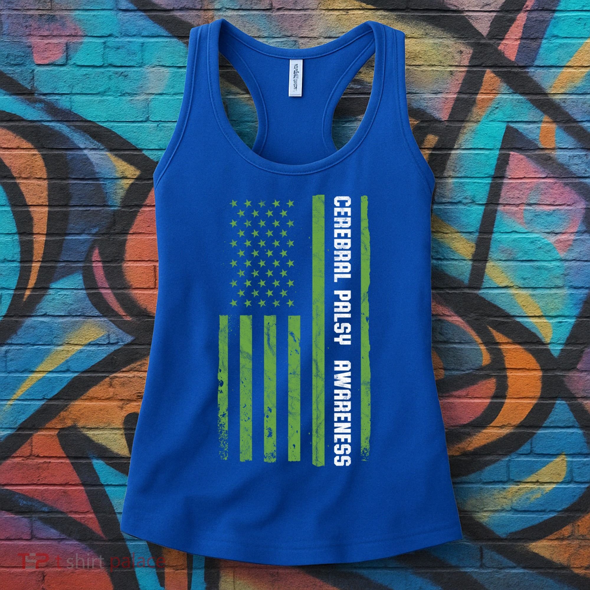 Cerebral Palsy Awareness Month American Flag Cp Gift Women's Tank Top