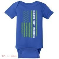 Cerebral Palsy Awareness Month American Flag Cp Gift Baby Bodysuit thumb 0