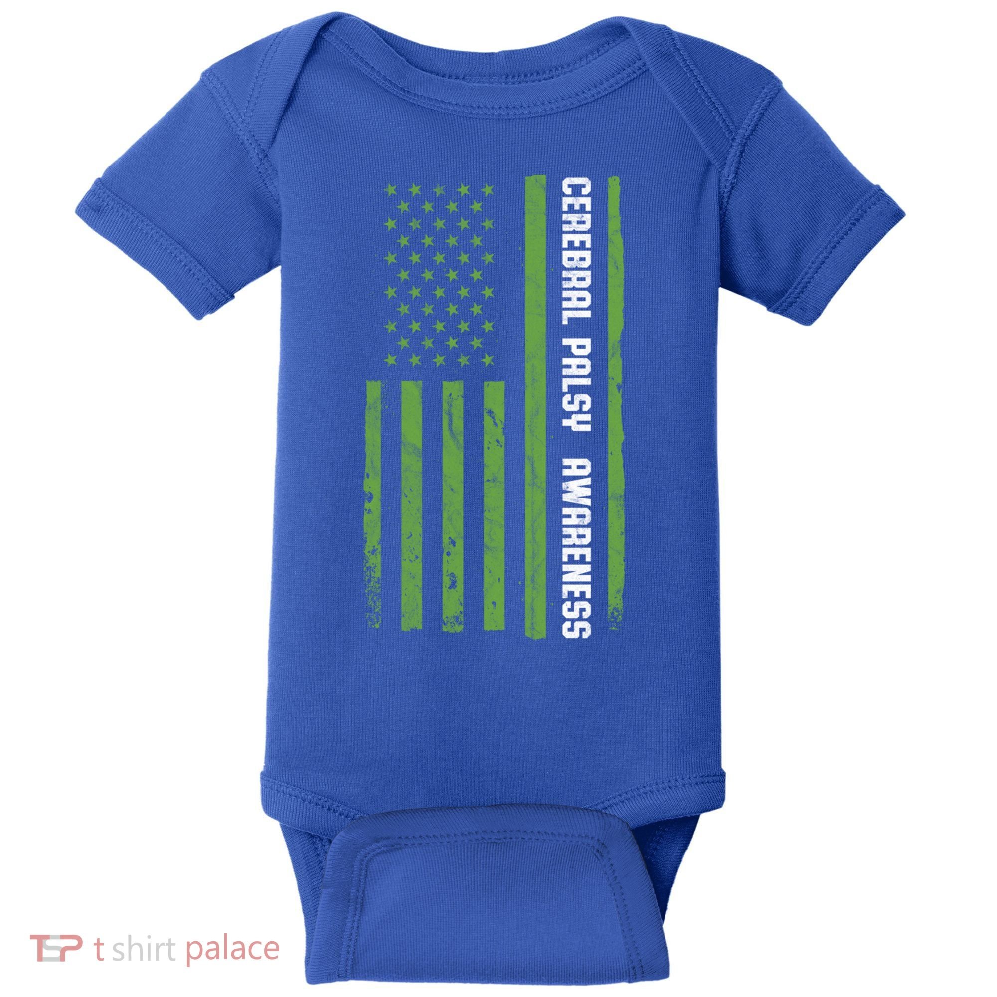Cerebral Palsy Awareness Month American Flag Cp Gift Baby Bodysuit