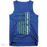 Cerebral Palsy Awareness Month American Flag Cp Gift Tank Top thumb 0