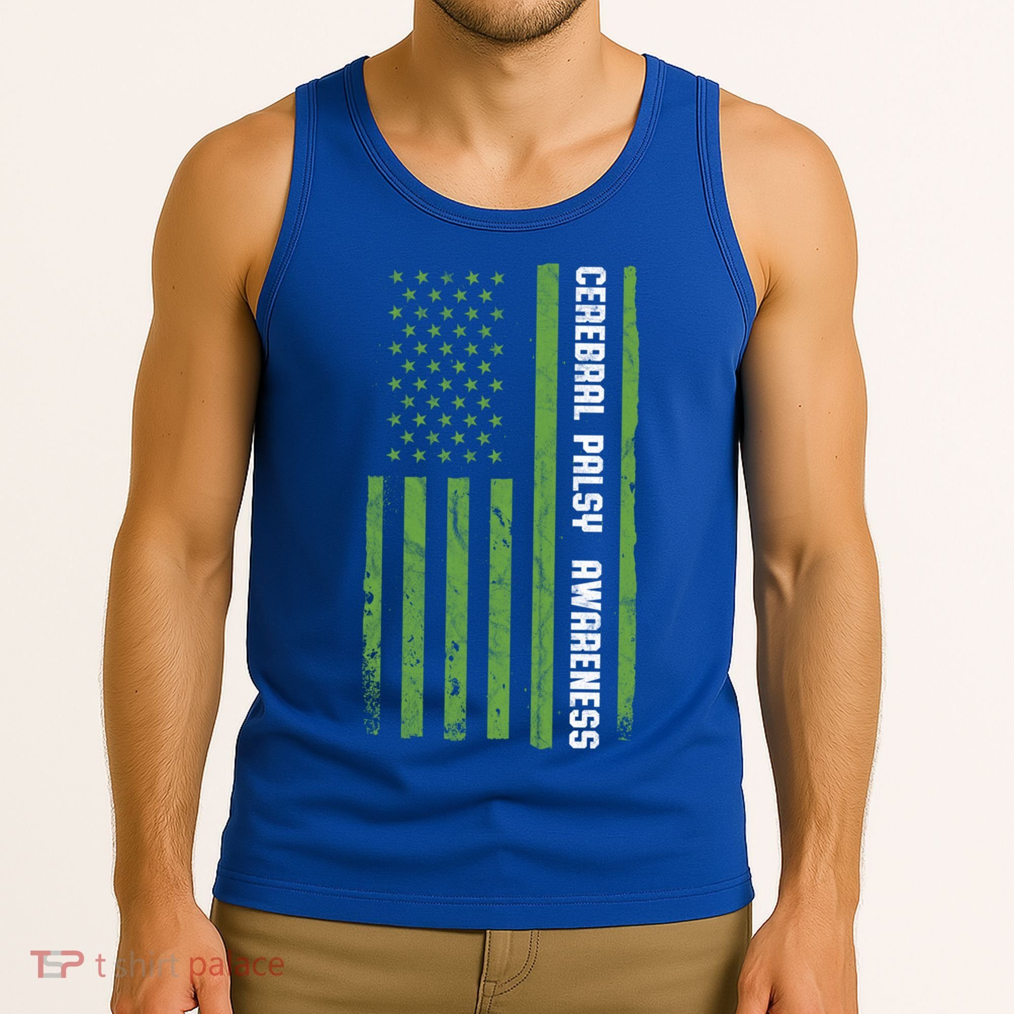 Cerebral Palsy Awareness Month American Flag Cp Gift Tank Top