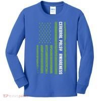 Cerebral Palsy Awareness Month American Flag Cp Gift Kids Long Sleeve Shirt thumb 0
