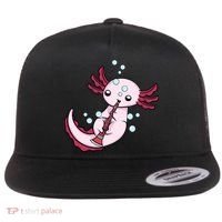 Clarinet Player Axolotl Lover  Big Band Music Clarinet  Flat Bill Trucker Hat thumb 0