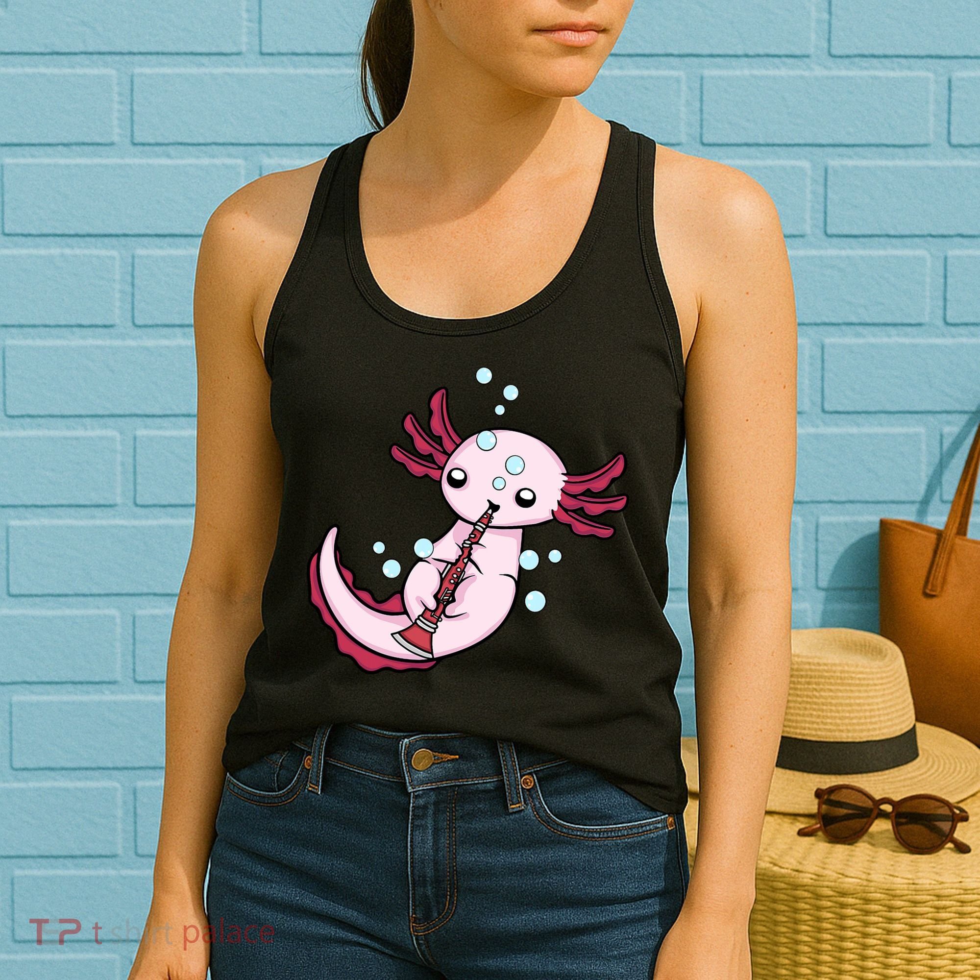 Clarinet Player Axolotl Lover  Big Band Music Clarinet  Women's Tank Top