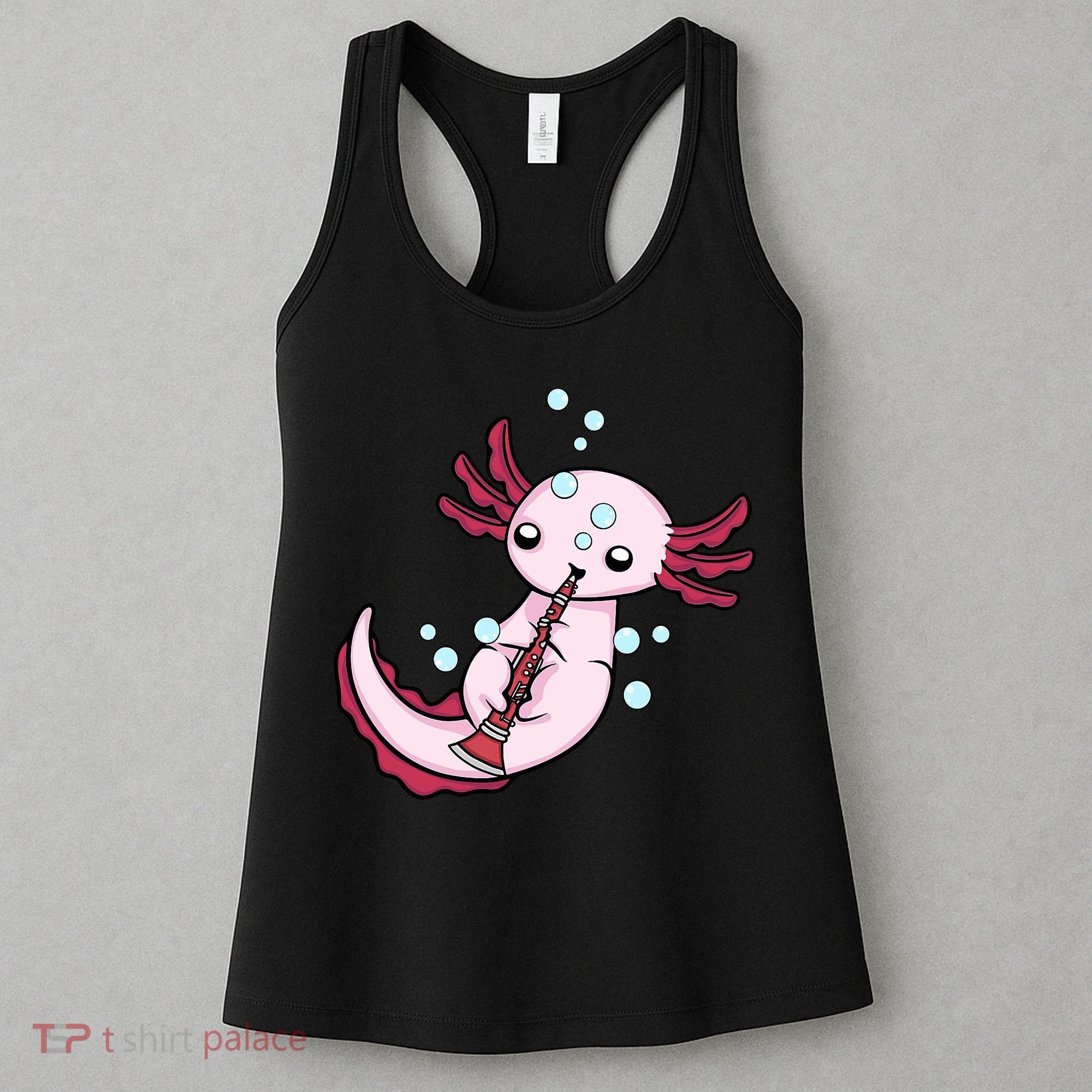 Clarinet Player Axolotl Lover  Big Band Music Clarinet  Women's Tank Top