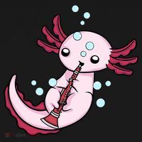 Clarinet Player Axolotl Lover  Big Band Music Clarinet  Women's Tank Top thumb 5