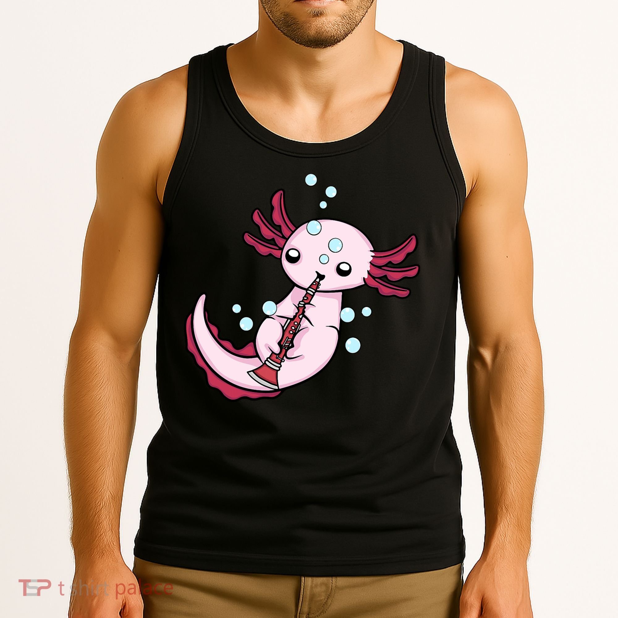 Clarinet Player Axolotl Lover  Big Band Music Clarinet  Tank Top