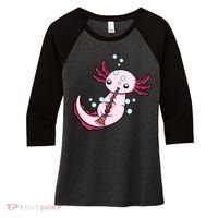 Clarinet Player Axolotl Lover  Big Band Music Clarinet  Women's Tri-Blend 3/4-Sleeve Raglan Shirt thumb 0