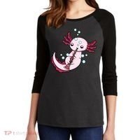 Clarinet Player Axolotl Lover  Big Band Music Clarinet  Women's Tri-Blend 3/4-Sleeve Raglan Shirt thumb 2