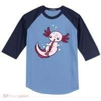 Clarinet Player Axolotl Lover  Big Band Music Clarinet  Raglan Baseball Sleeve Shirt thumb 0