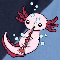 Clarinet Player Axolotl Lover  Big Band Music Clarinet  Raglan Baseball Sleeve Shirt thumb 2