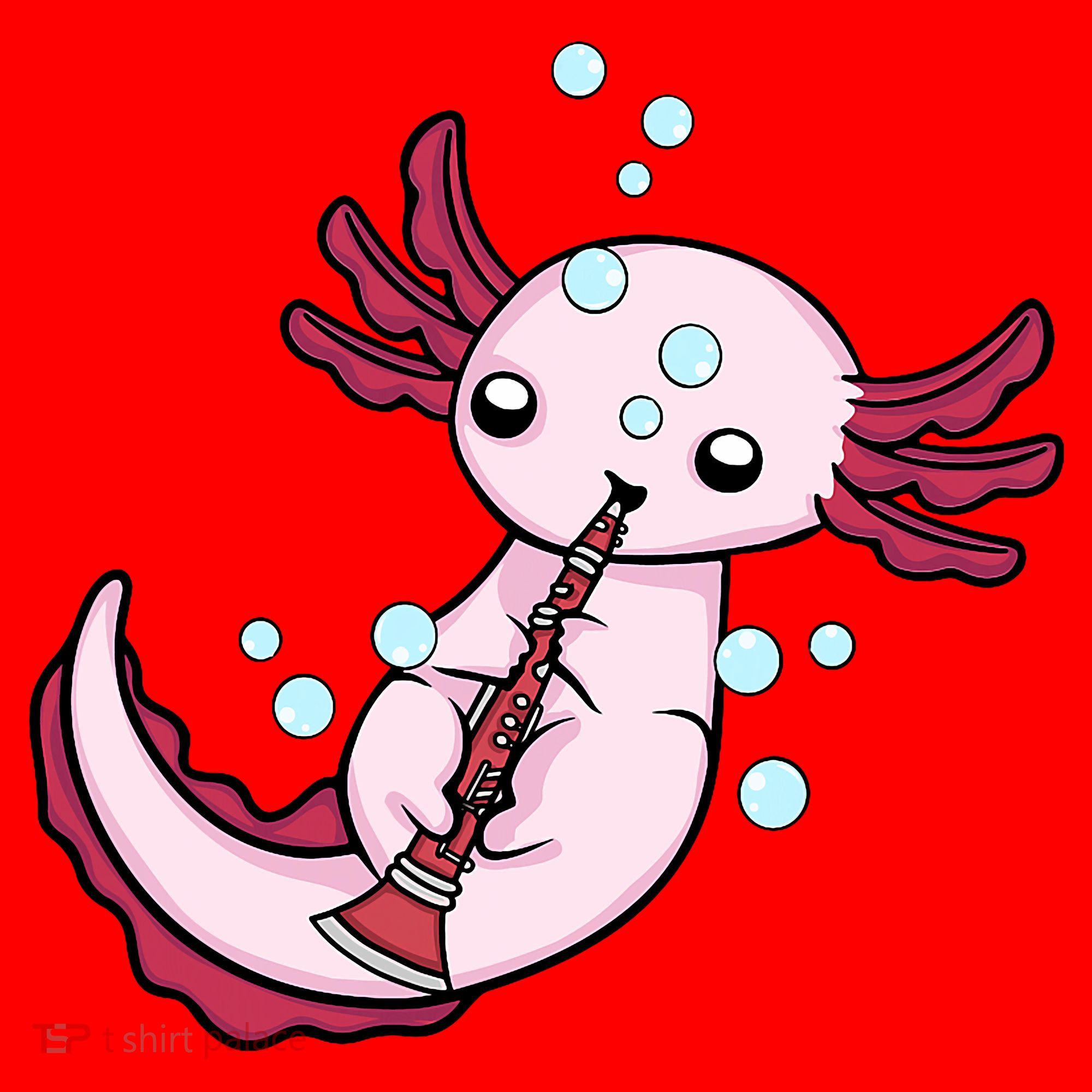 Clarinet Player Axolotl Lover  Big Band Music Clarinet  Santa Hat